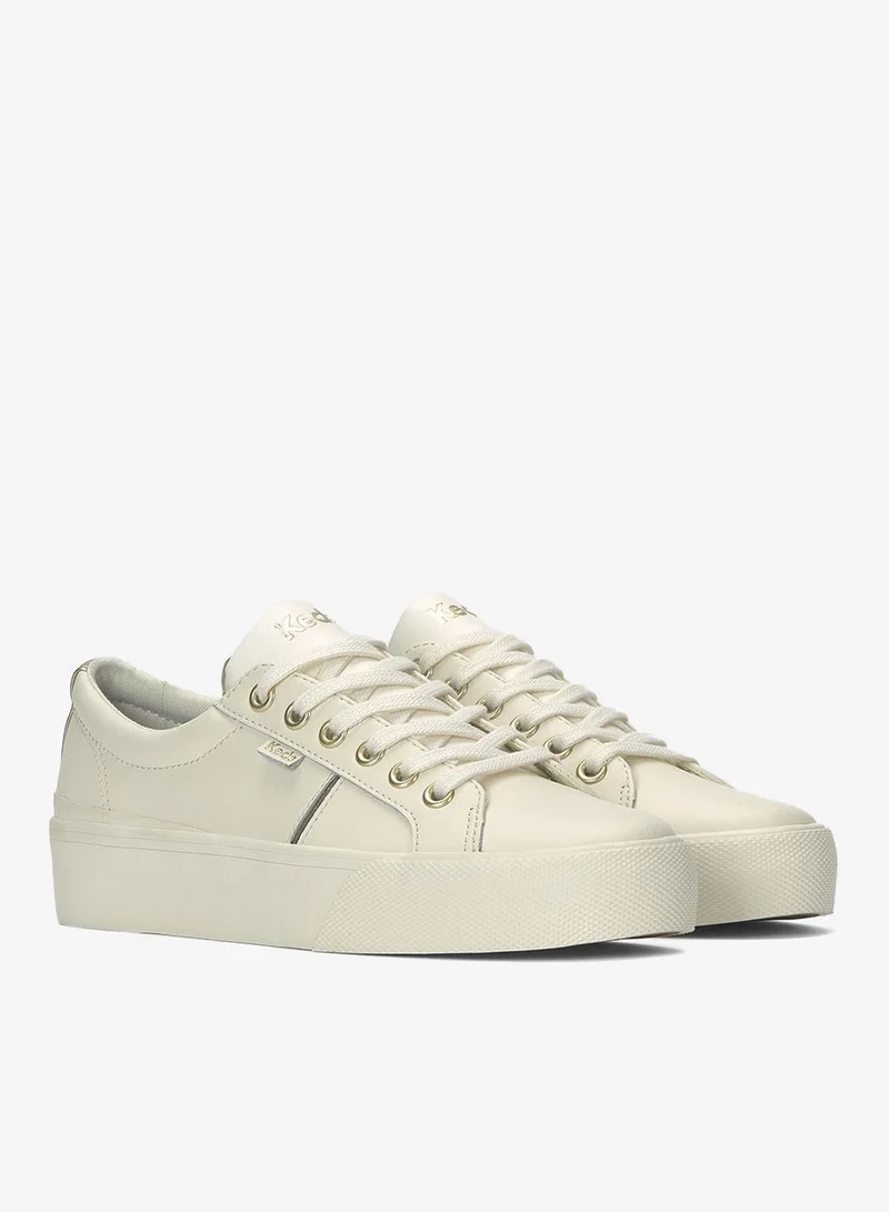 Keds Egret/Champagne Keds Women's Jump Kick Duo Leather Casual Sneaker Beige for Women | Best Price UAE